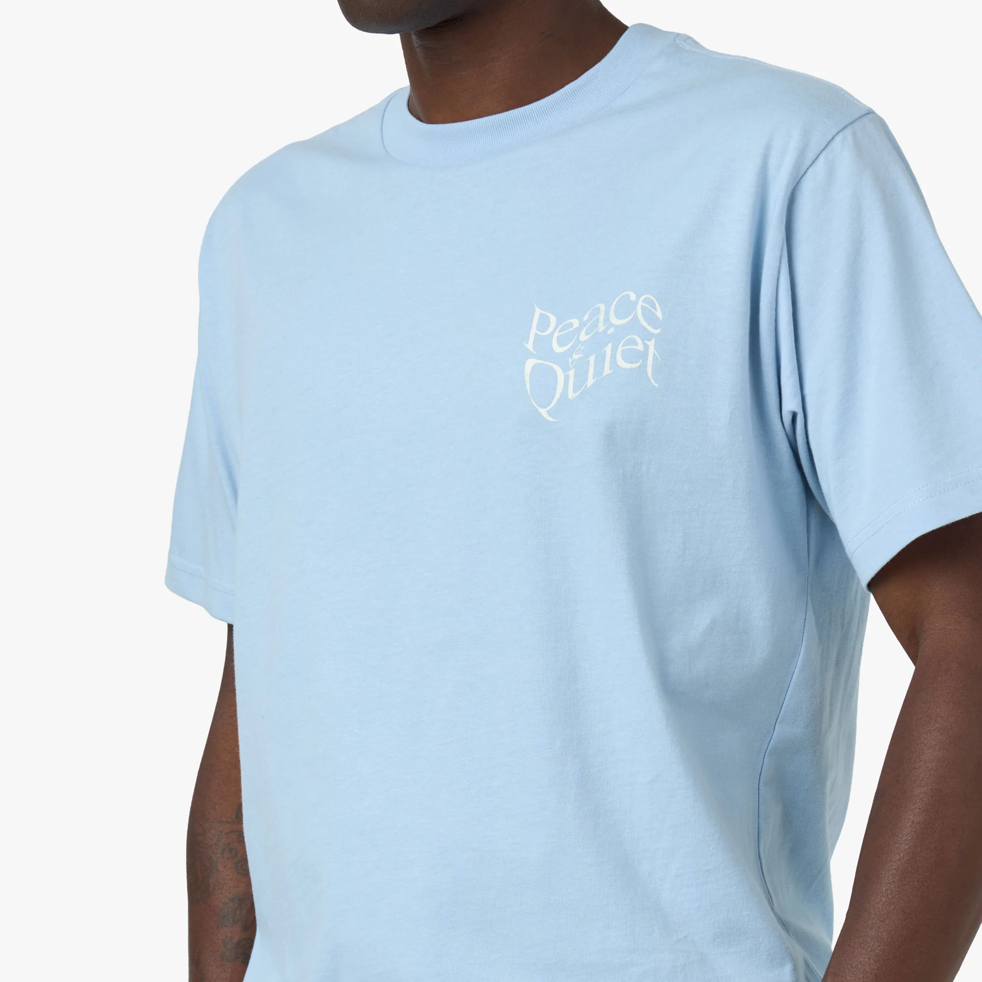 Museum Of Peace & Quiet Wordmark T-Shirt / Baby Blue - Image 4