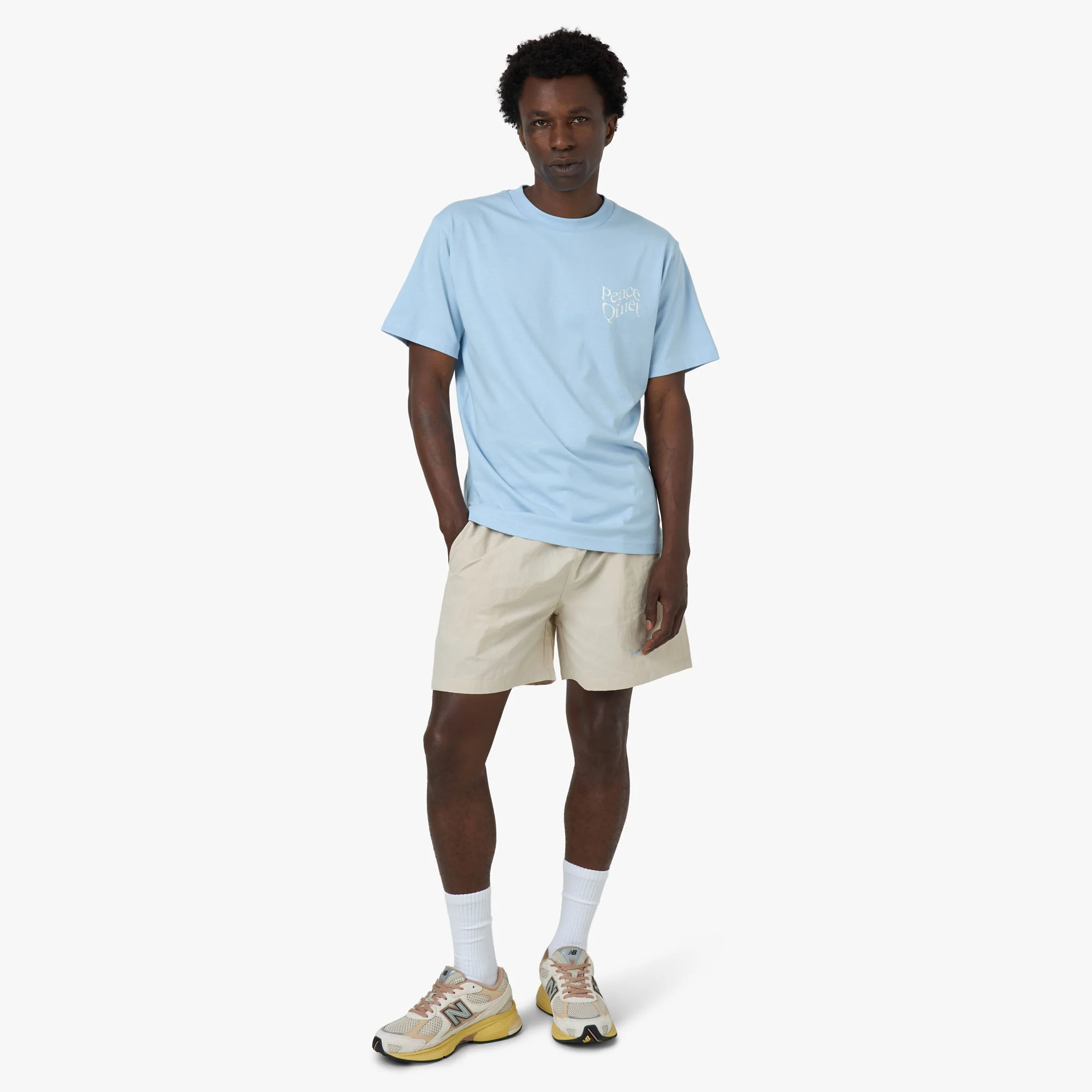Museum Of Peace & Quiet Wordmark T-Shirt / Baby Blue - Image 6