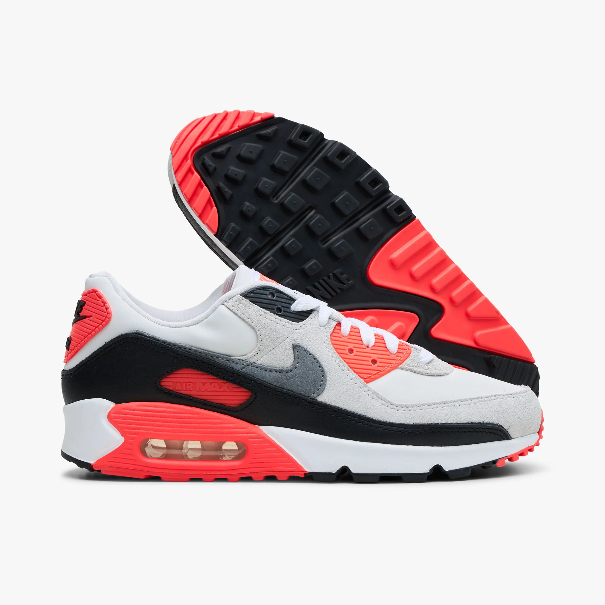Nike Air Max 90 Infrared 3M White / Particle Grey - Light Smoke Grey - Image 2
