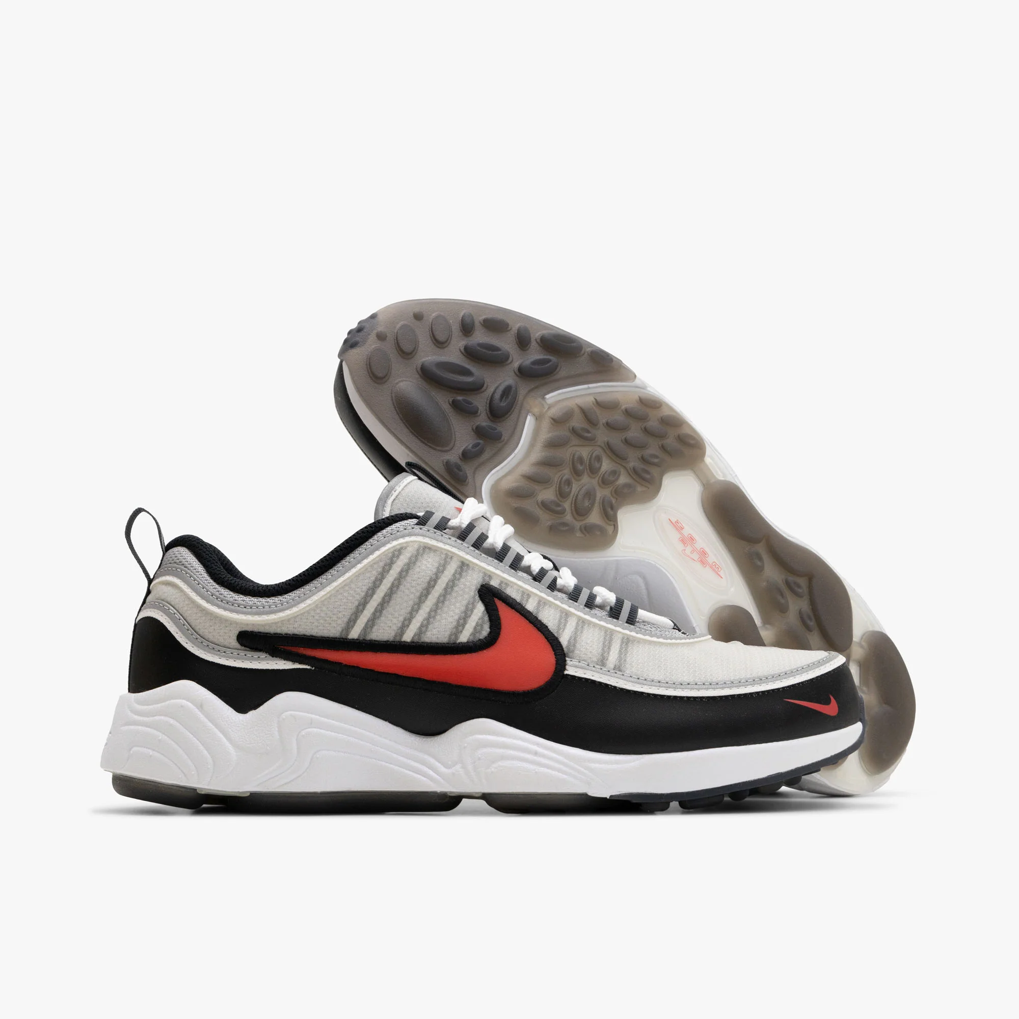 Nike Air Zoom Spiridon Metallic Silver / Sport Red - Black - Image 2