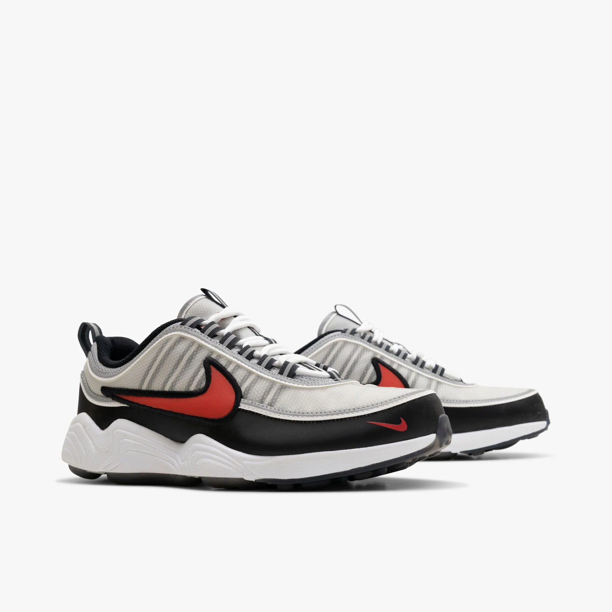 Nike Air Zoom Spiridon Metallic Silver / Sport Red - Black - Image 3