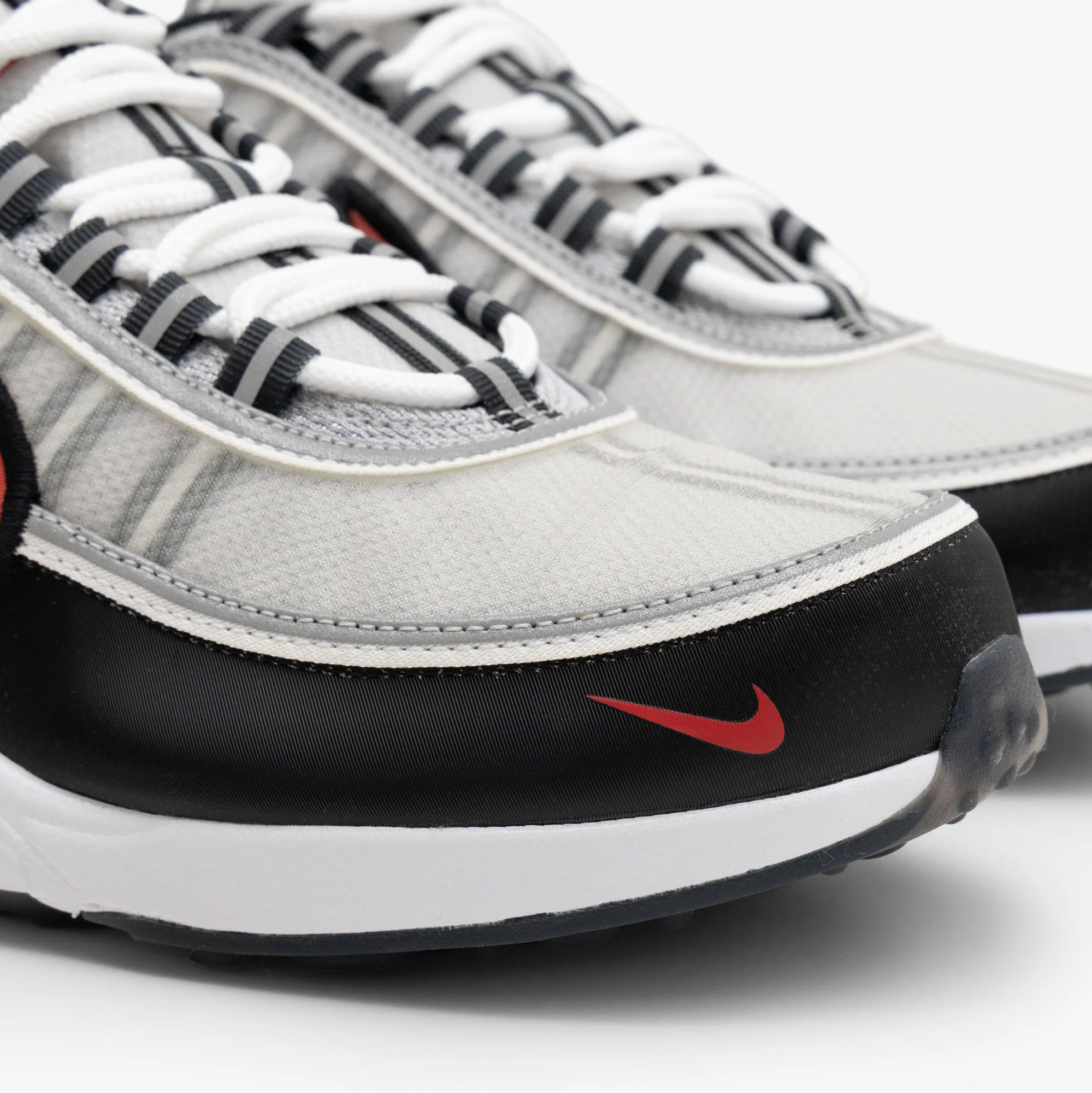 Nike Air Zoom Spiridon Metallic Silver / Sport Red - Black - Image 6