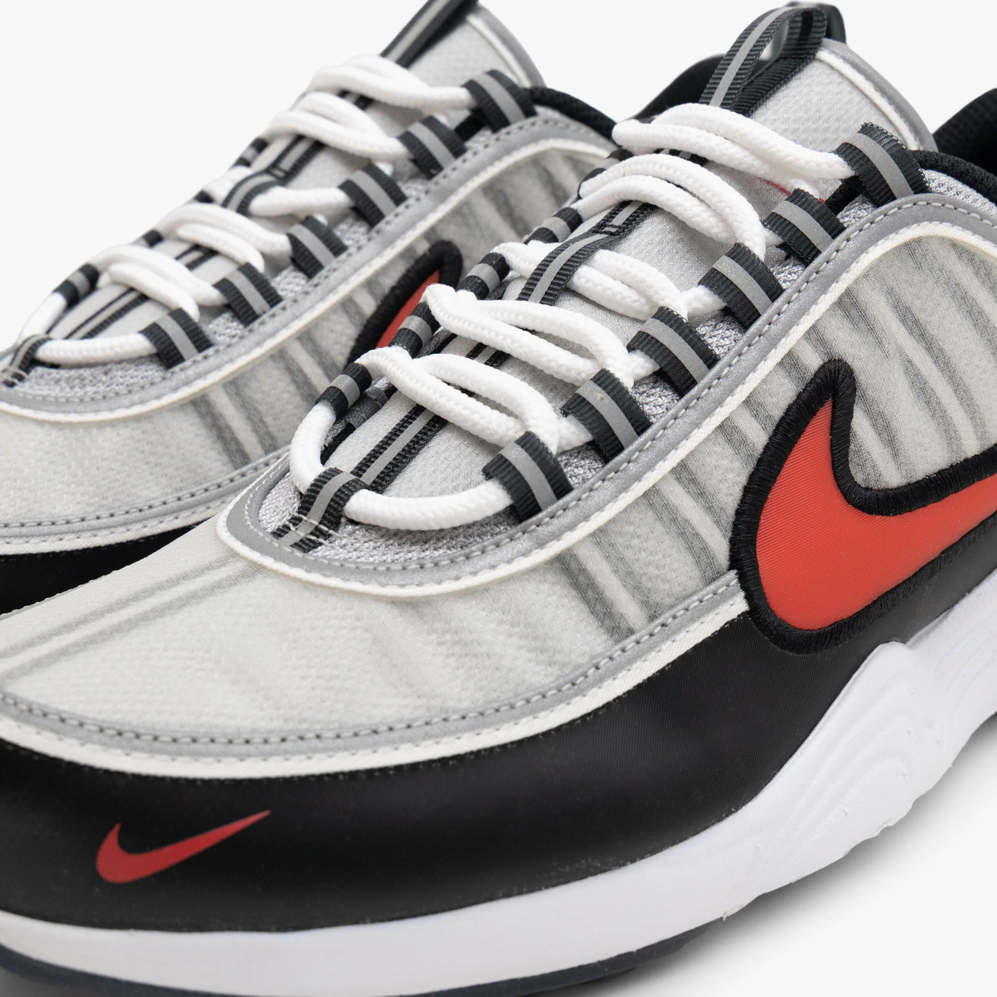 Nike Air Zoom Spiridon Metallic Silver / Sport Red - Black - Image 7