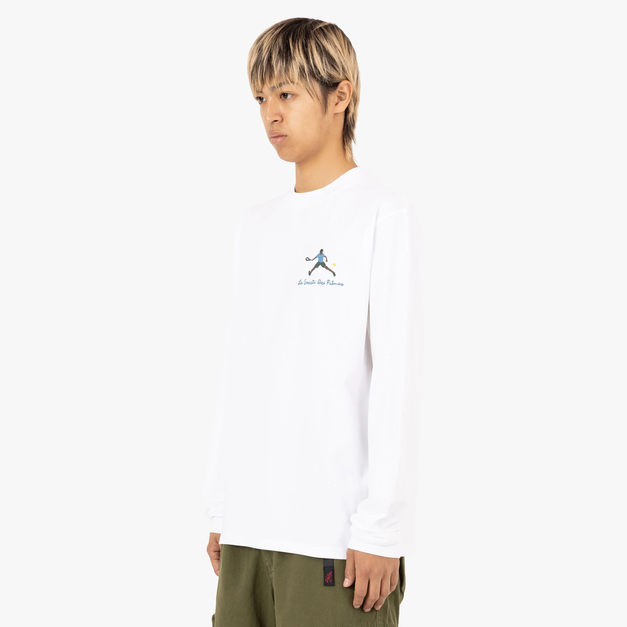 Palmes Society LS T-Shirt / White - Image 3