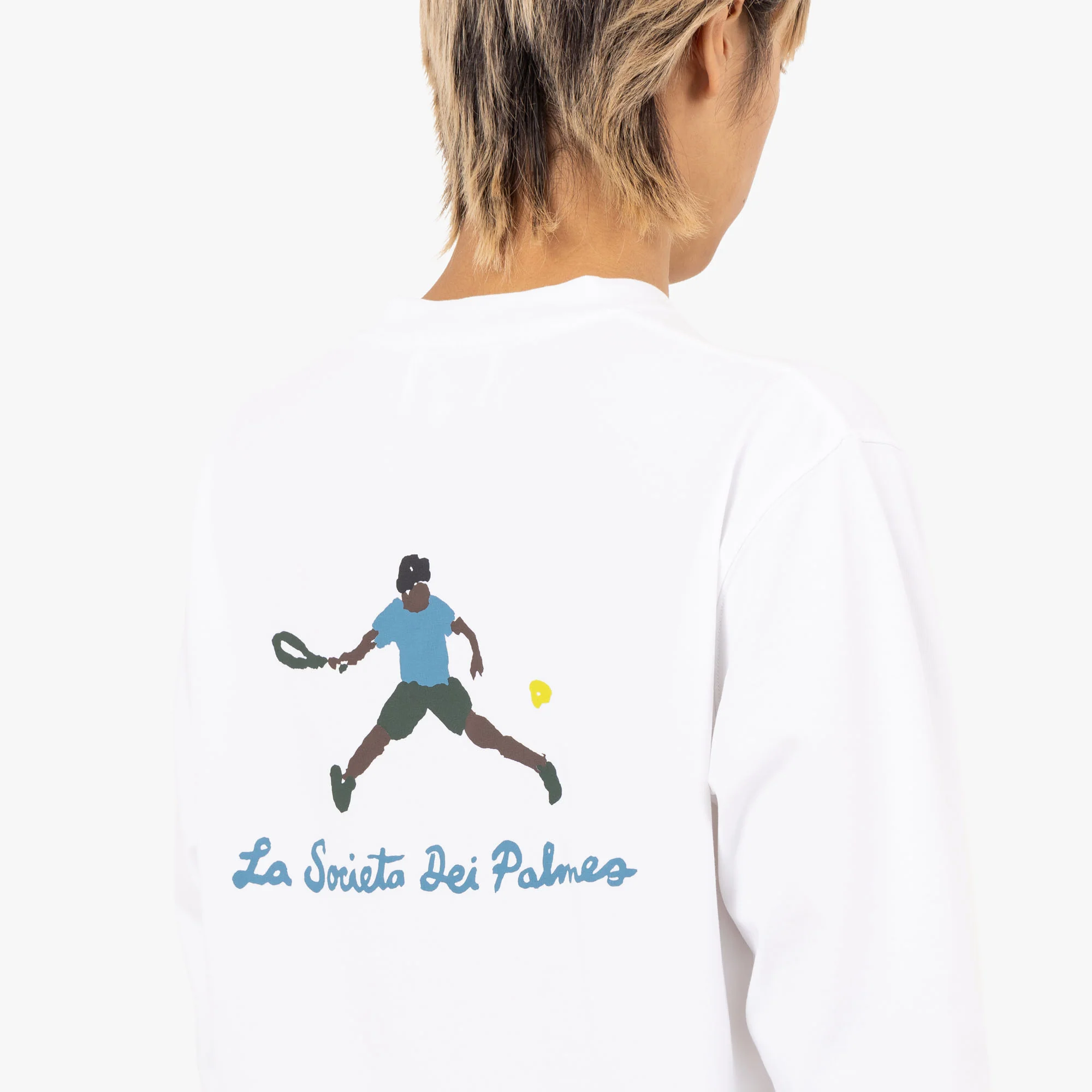 Palmes Society LS T-Shirt / White - Image 4