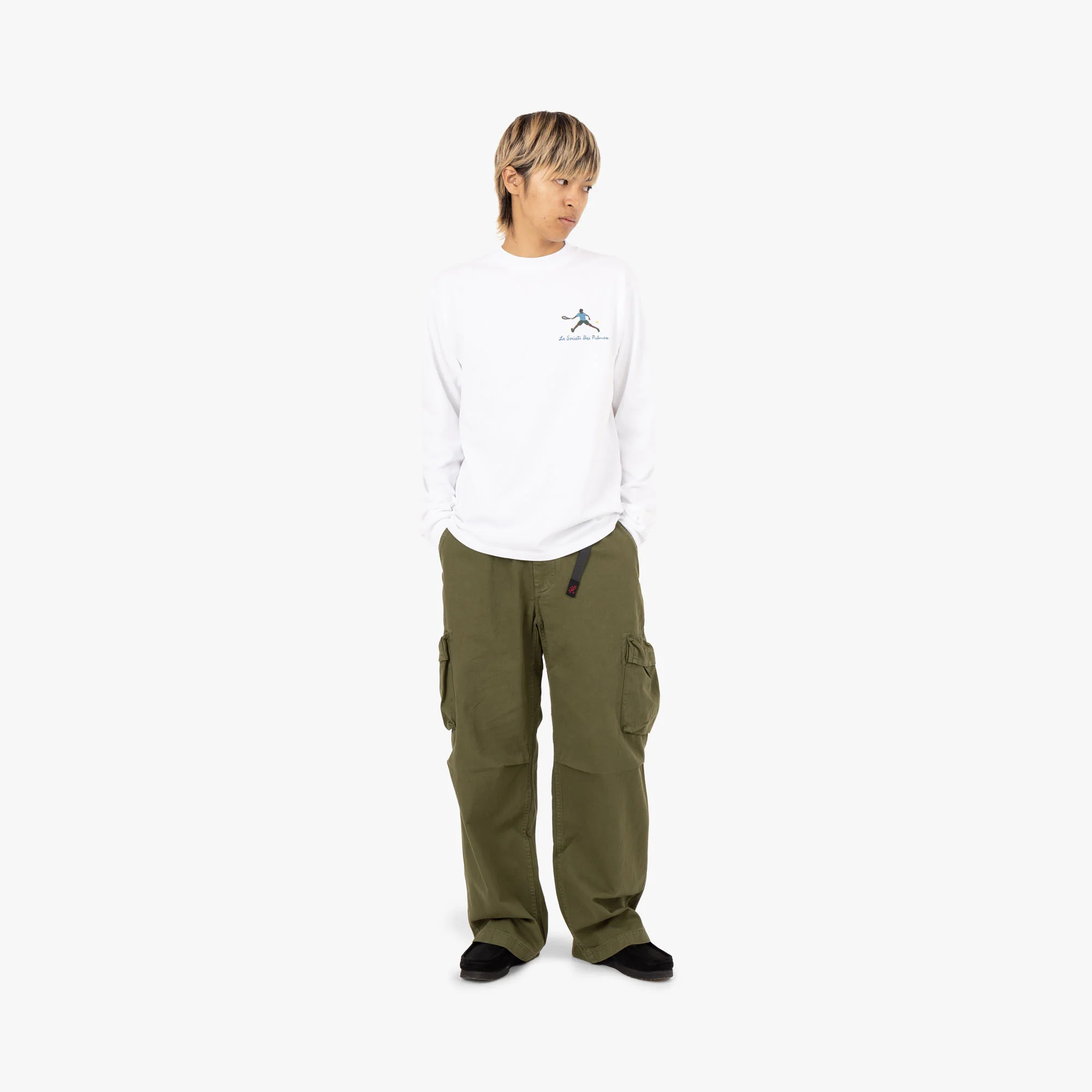 Palmes Society LS T-Shirt / White - Image 6