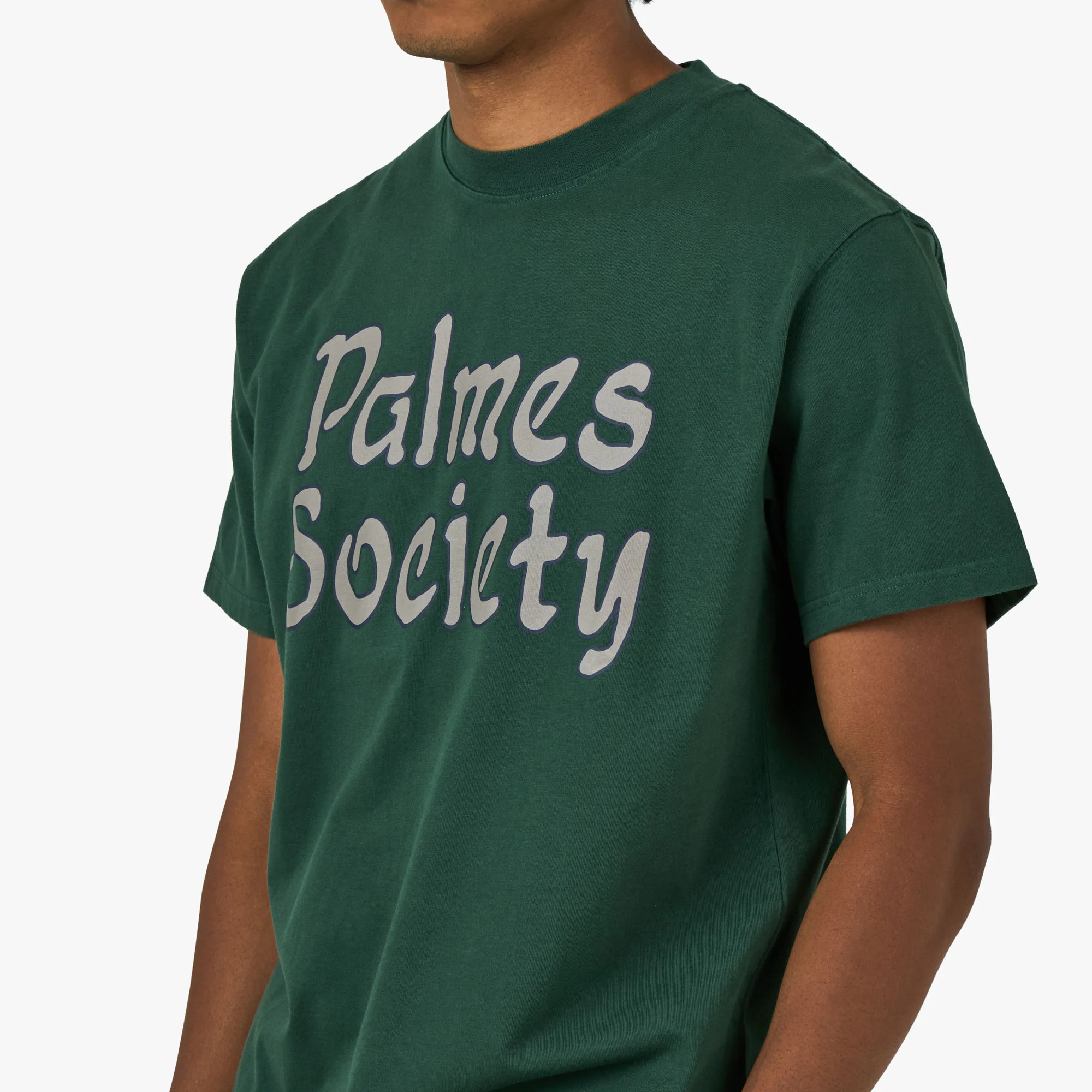 Palmes Society T-Shirt Dark Green - Image 4