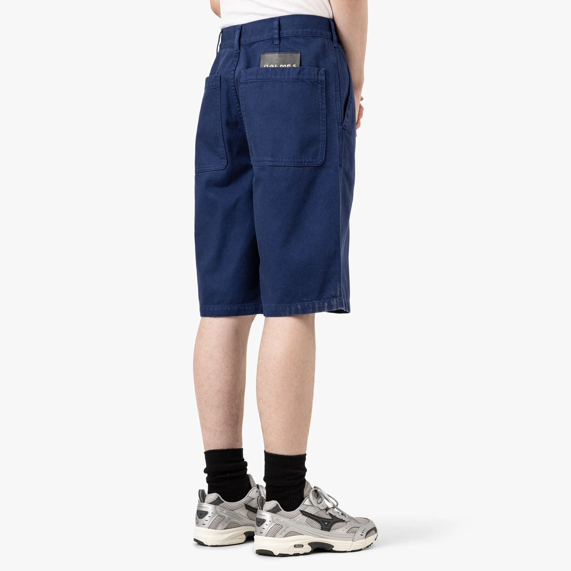Palmes Twill Patch Shorts Blue - Image 3