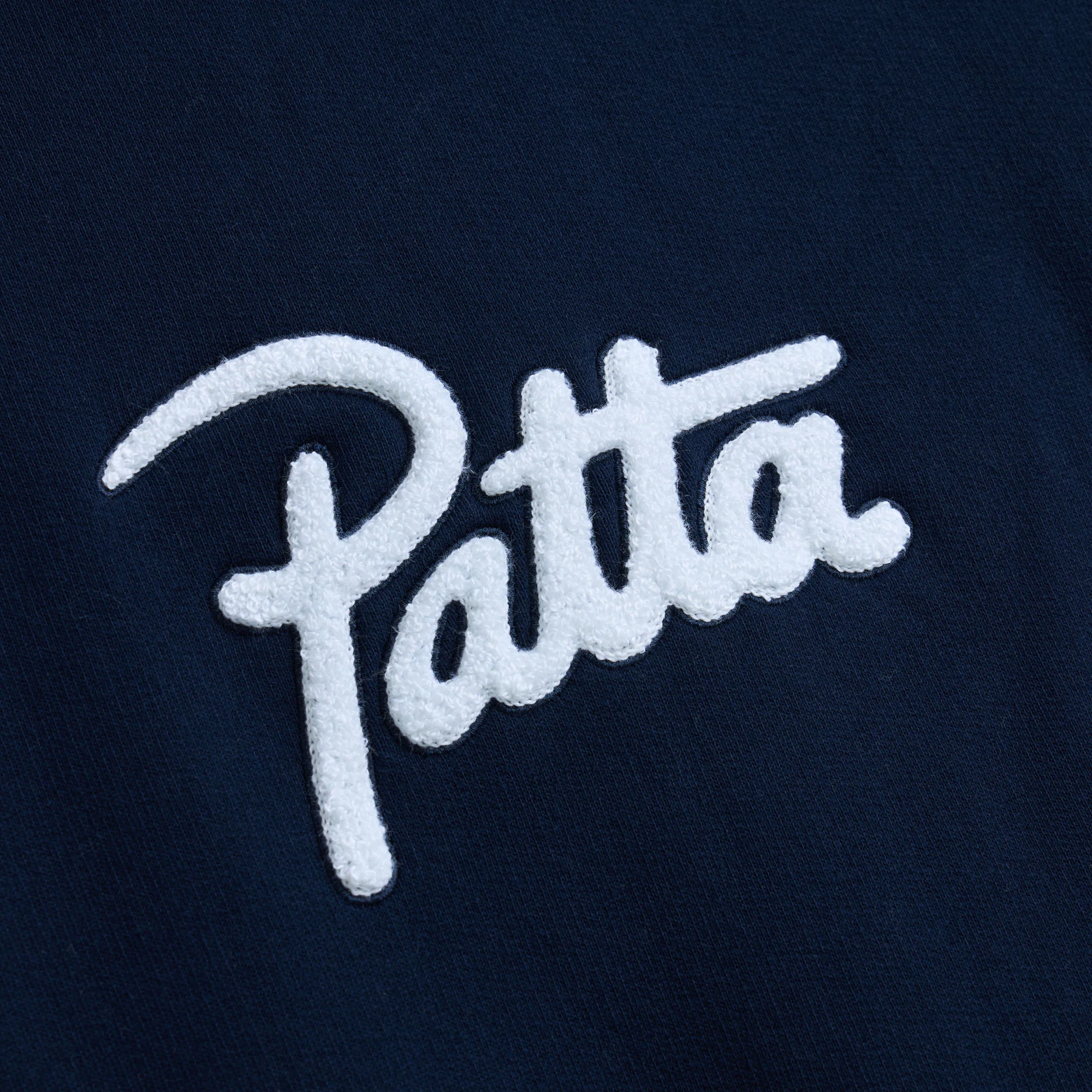 Patta Chenille Logo Hooded Sweater / Navy - Image 4