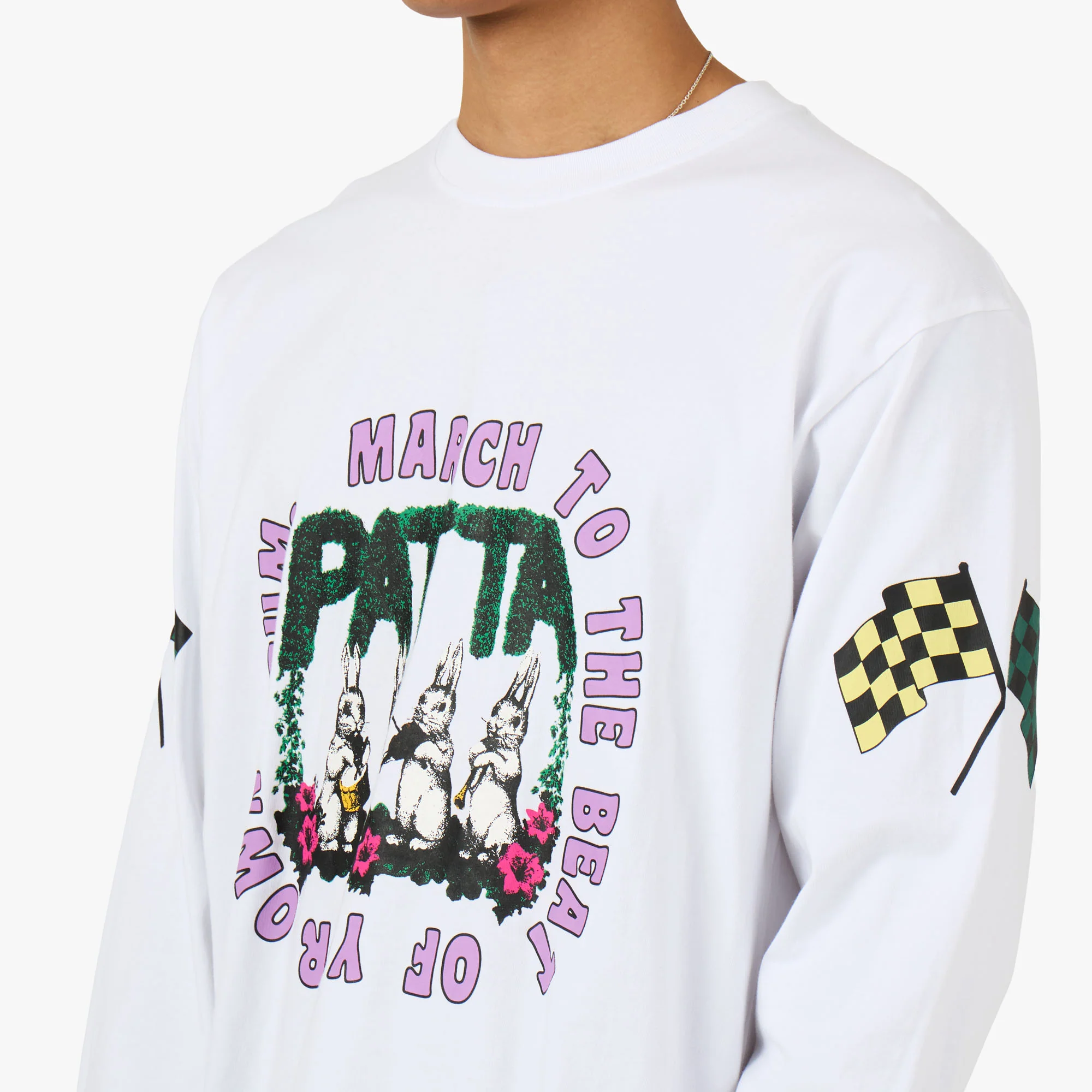 Patta Own Your Own Mind Long Sleeve T-Shirt White - Image 4