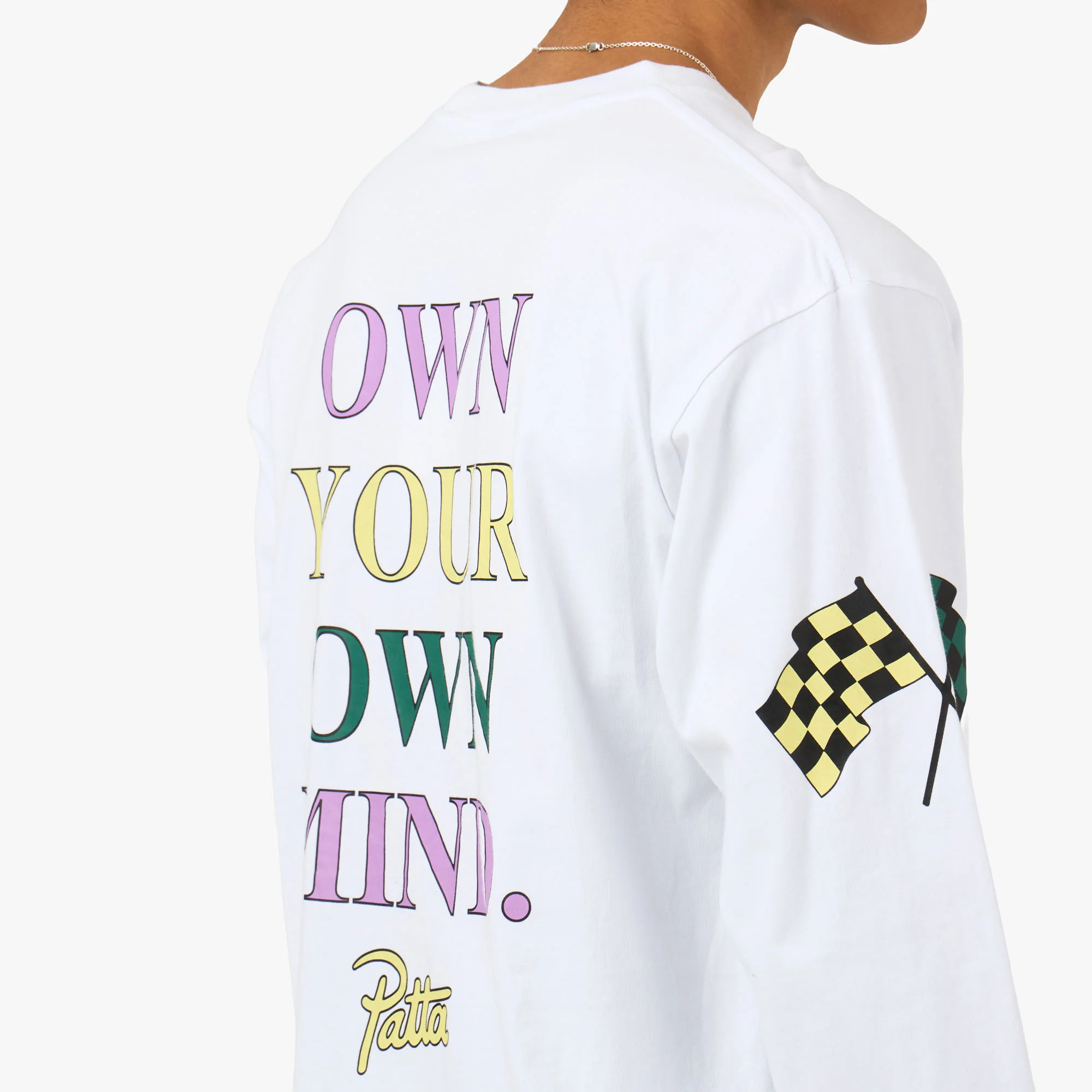 Patta Own Your Own Mind Long Sleeve T-Shirt White - Image 5