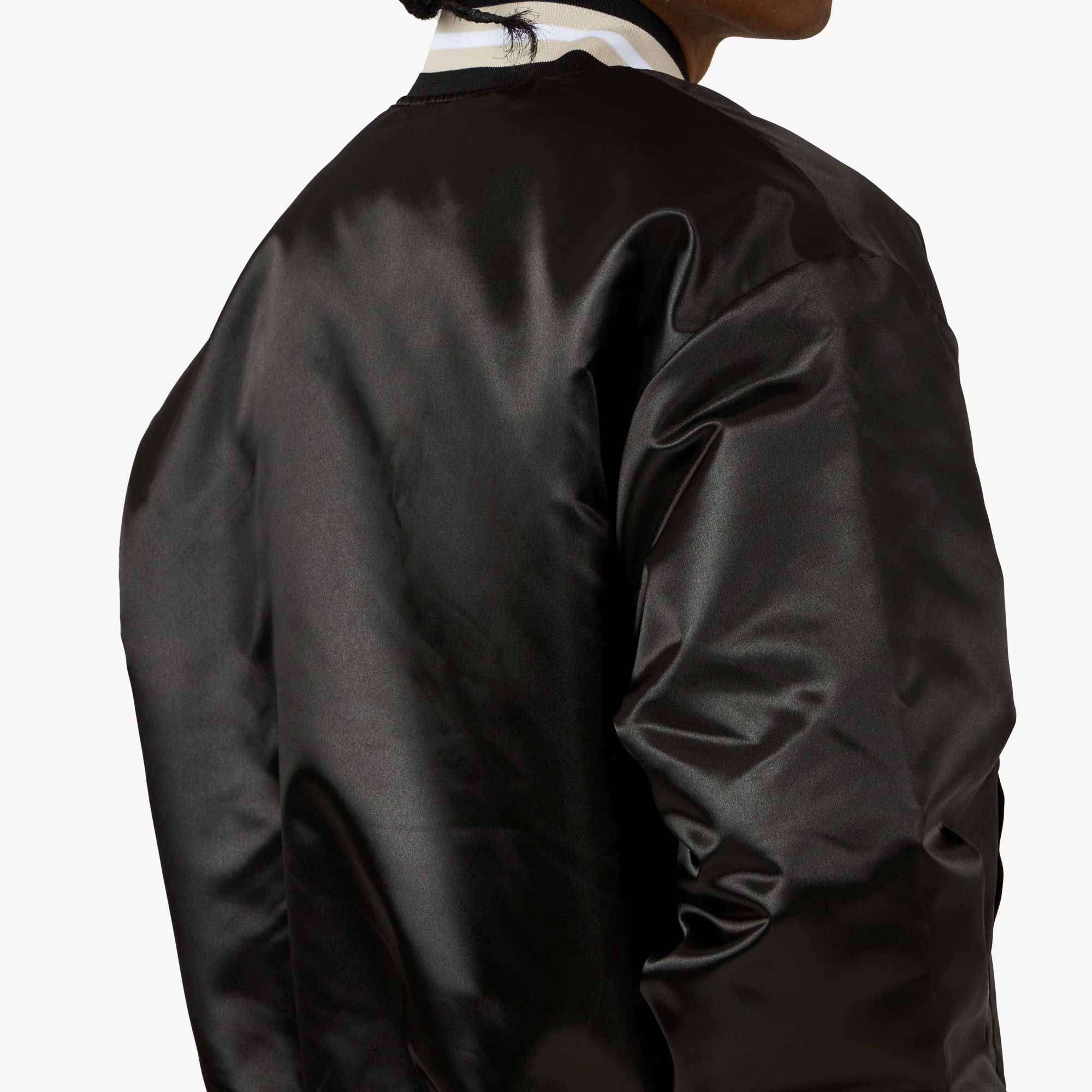 Patta Script Logo Satin Varsity Jacket Black - Image 5