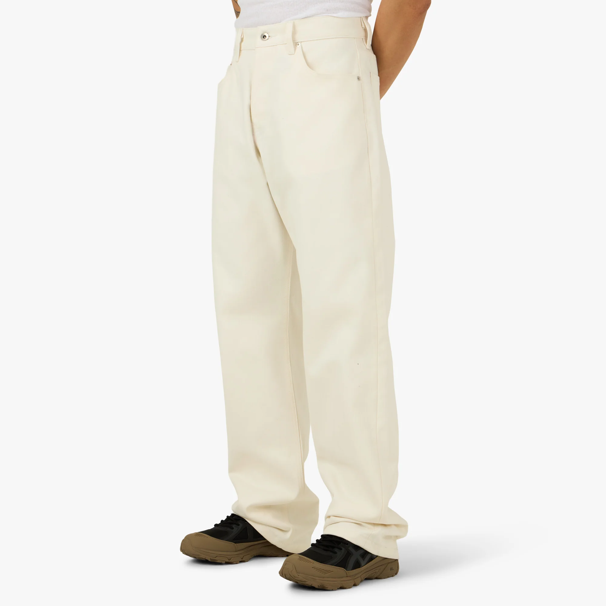 PlazaWorks Modern Wide 5 Pocket Jean Off-White - Image 2