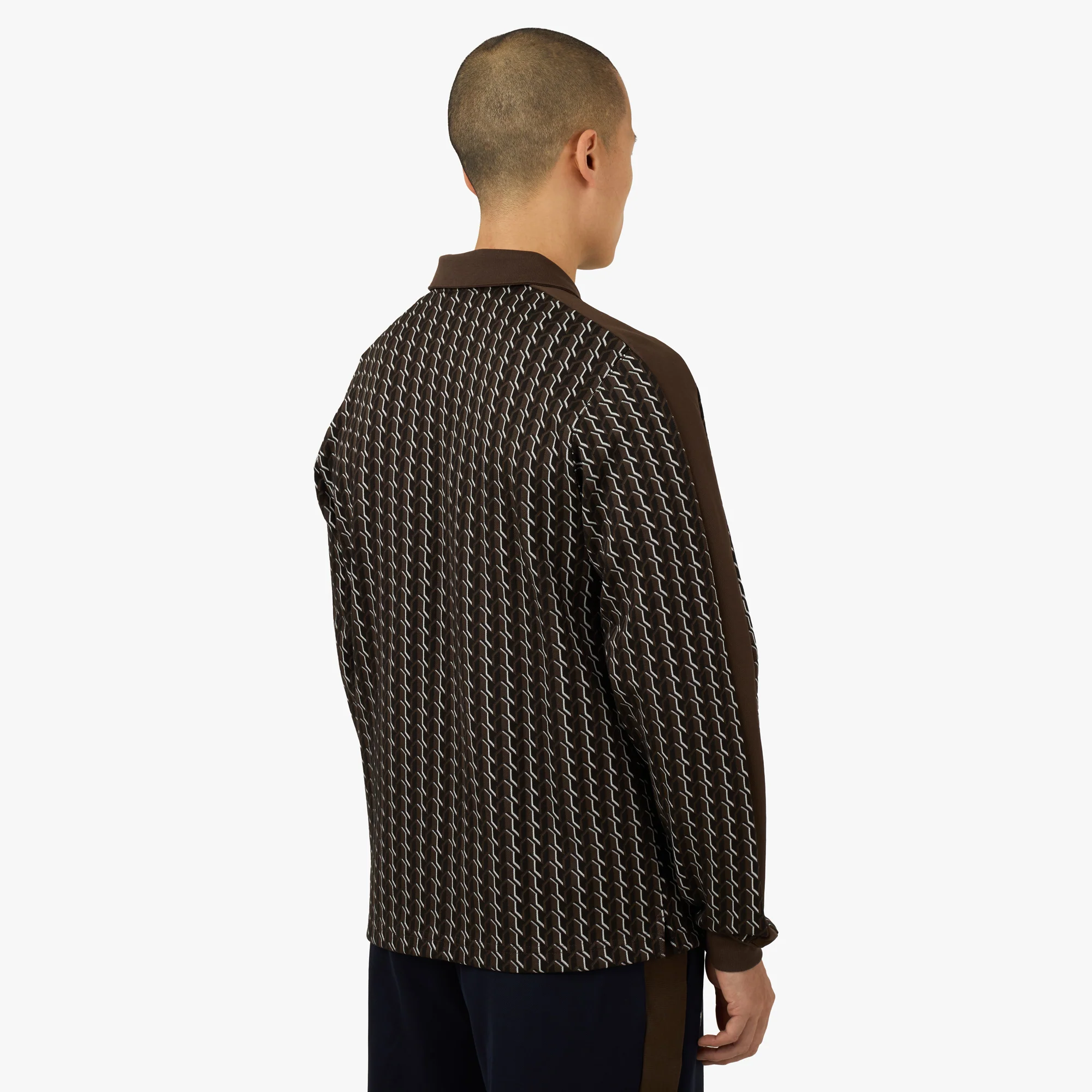 PUMA x JJJJound T7 Longsleeve Polo Chocolate - Image 3
