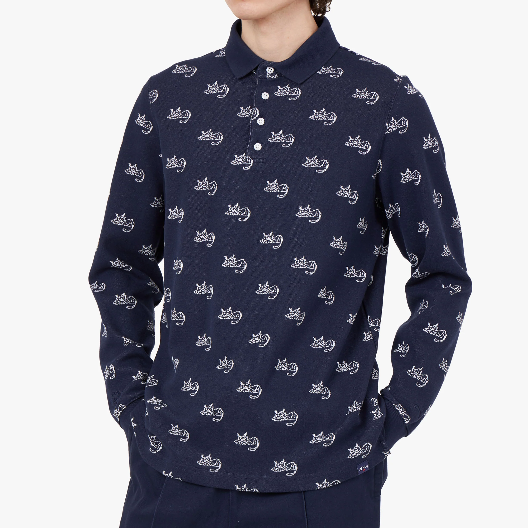 Puma x Noah Jacquard Polo Shirt / Puma Navy - Image 3