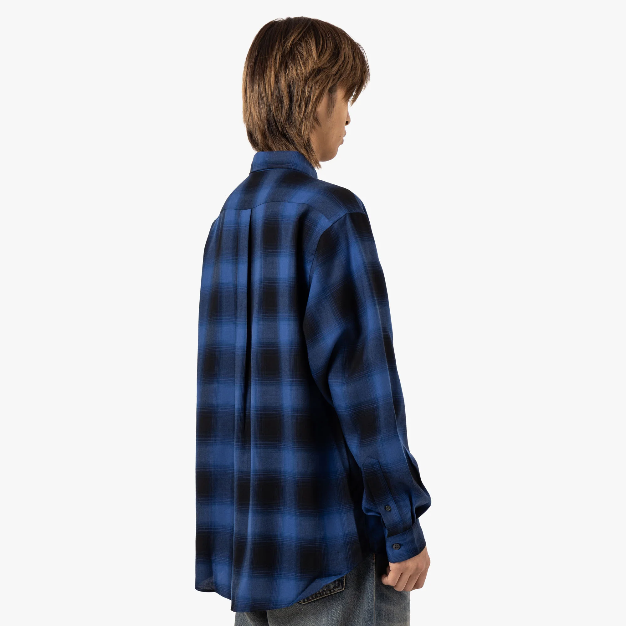 Saturdays NYC Ombre Check Work Shirt / Blue - Image 3