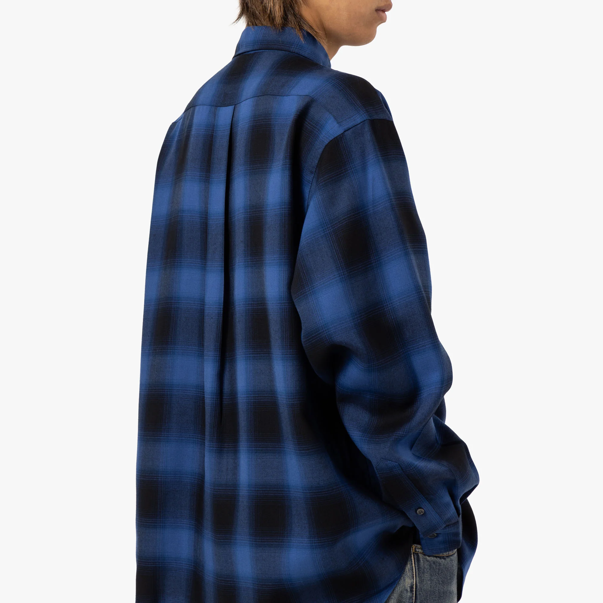 Saturdays NYC Ombre Check Work Shirt / Blue - Image 5