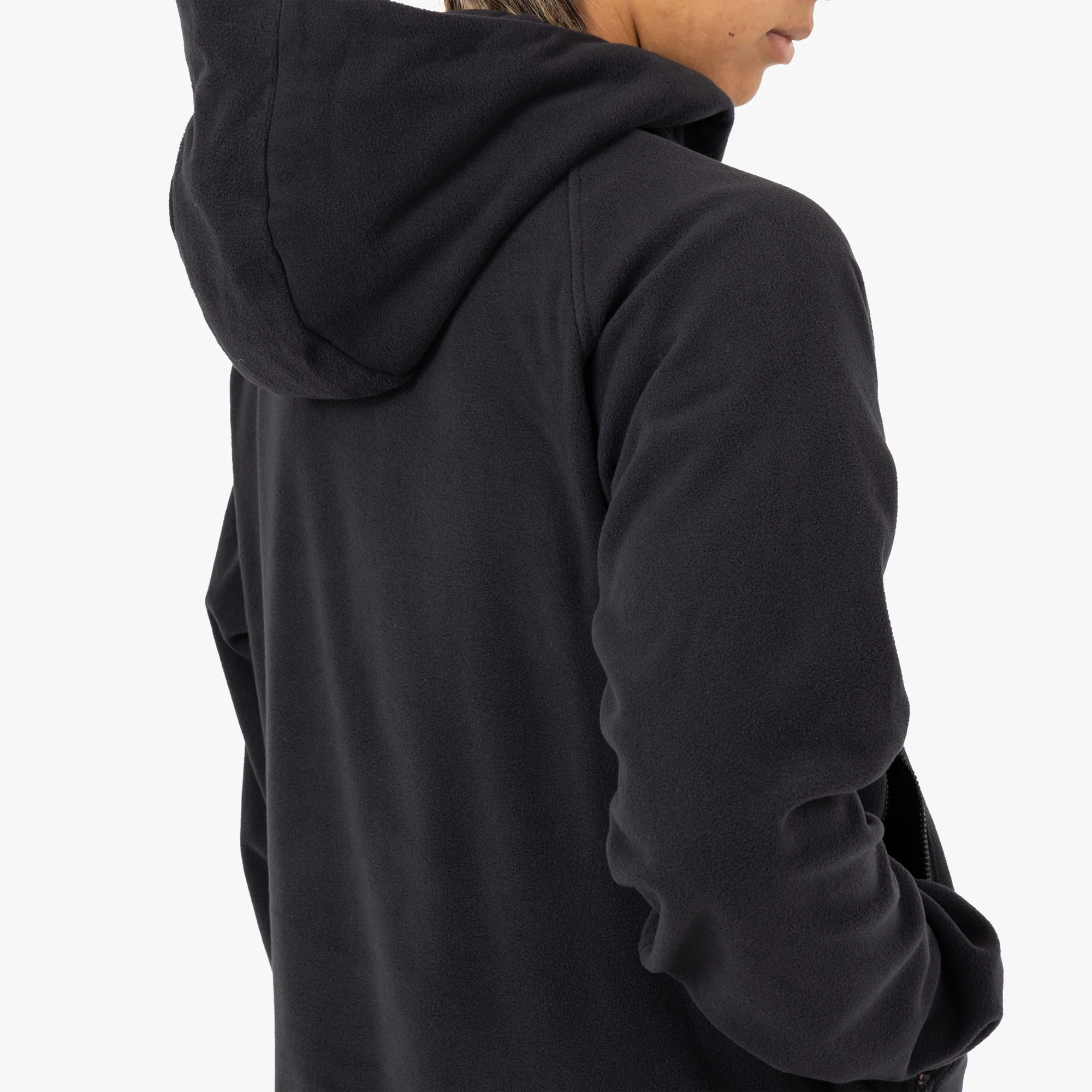 Snow Peak Micro Fleece Half Zip Hoodie / Black - Image 5