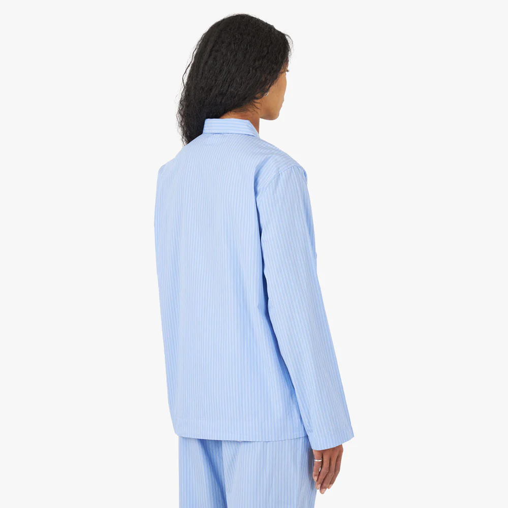Tekla Poplin Long Sleeve Shirt / Pin Stripes - Image 3