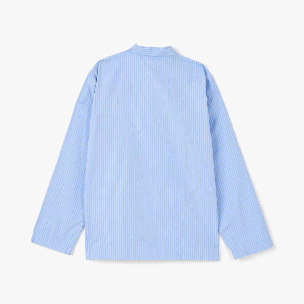 Tekla Poplin Long Sleeve Shirt / Pin Stripes - Image 5