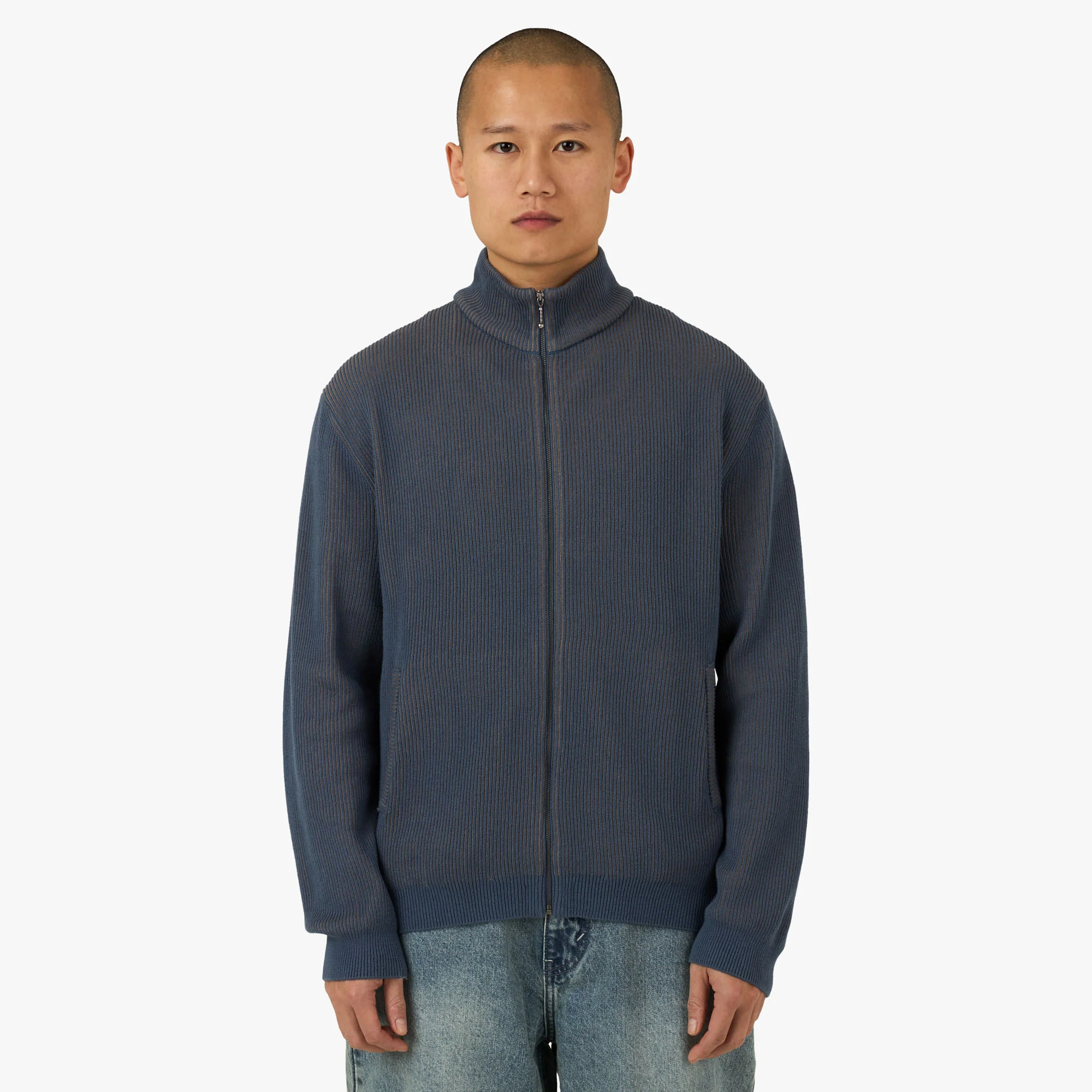 thisisneverthat Full Zip Cardigan Slate