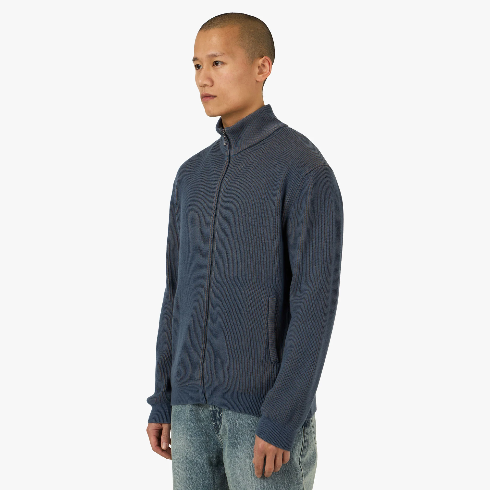 thisisneverthat Full Zip Cardigan Slate - Image 2
