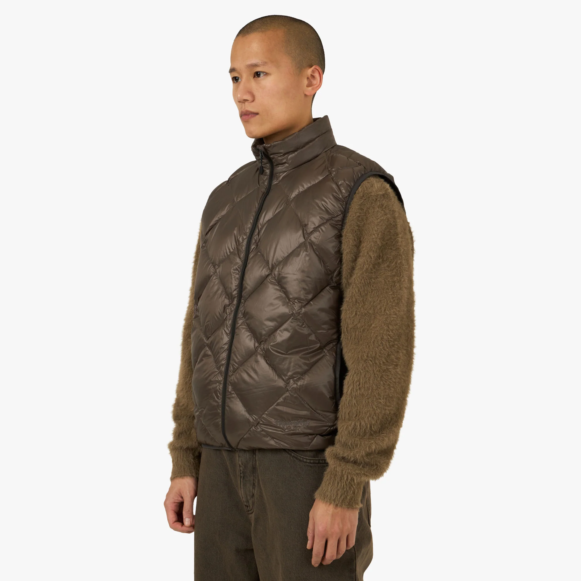 thisisneverthat PERTEX Light Down Vest Brown - Image 2