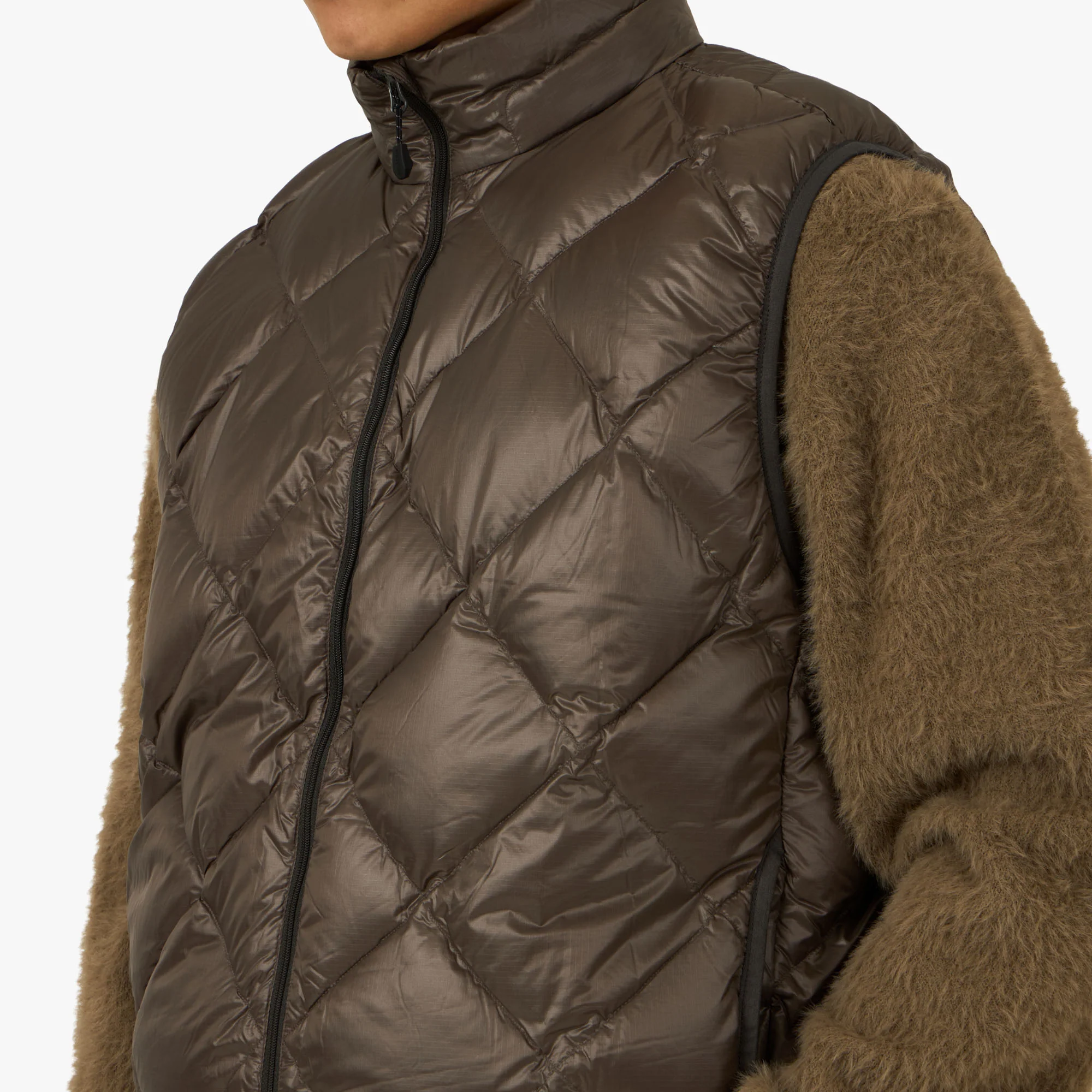 thisisneverthat PERTEX Light Down Vest Brown - Image 4