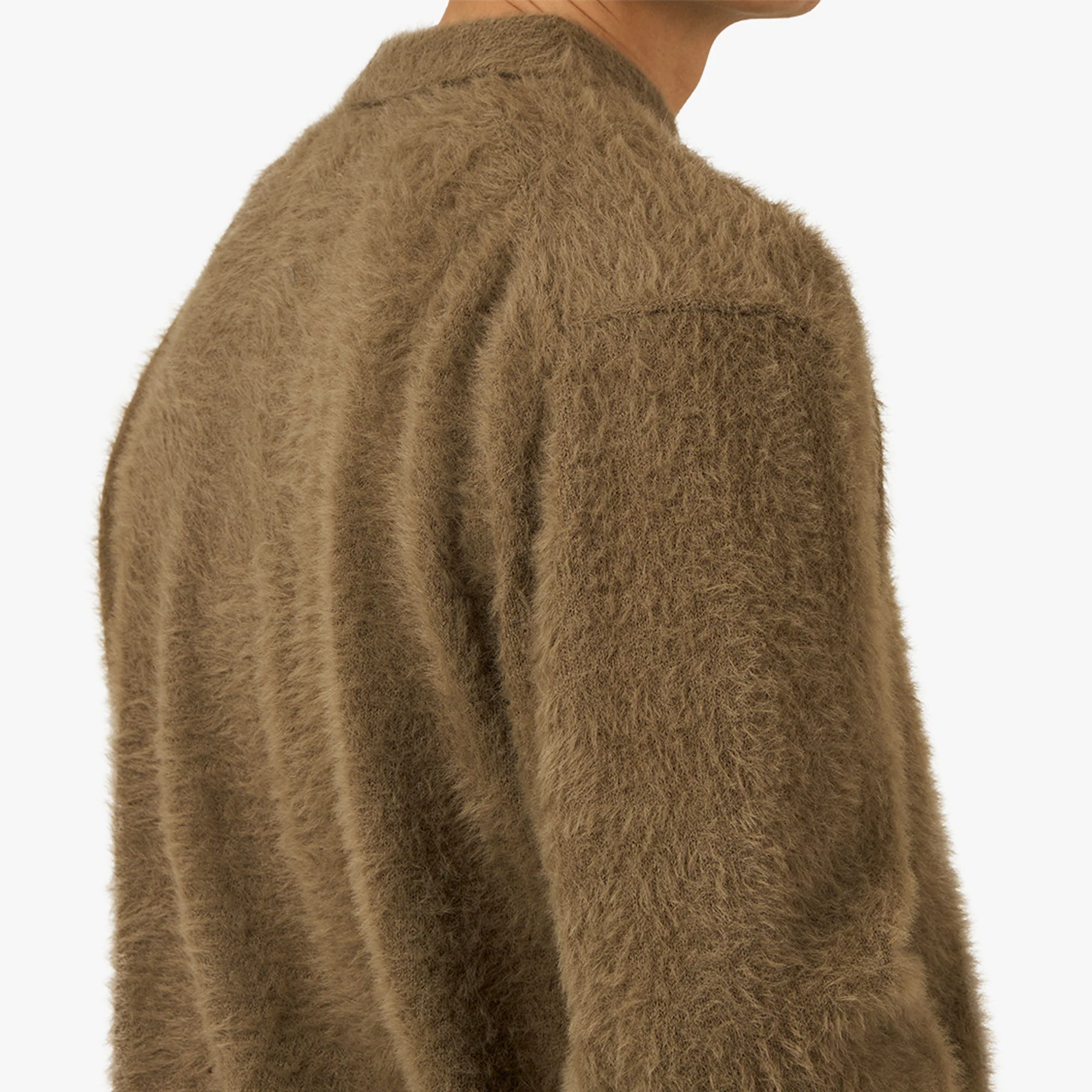 thisisneverthat SCT-Logo Shaggy Knit Polo Mud - Image 5