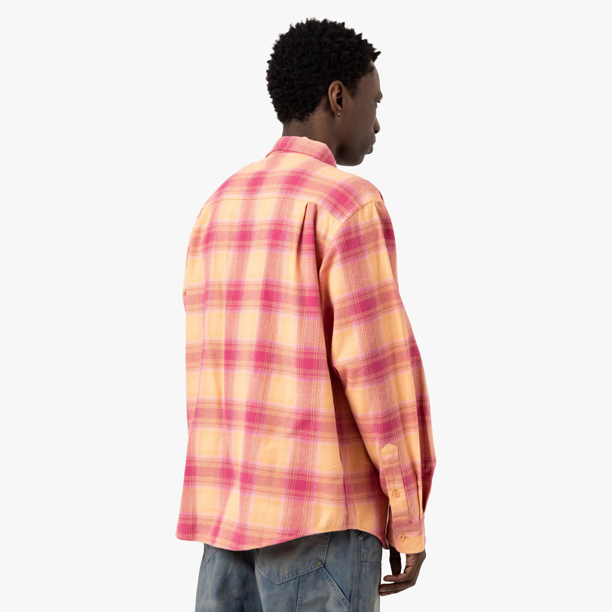 thisisneverthat Shadow Plaid Flannel Shirt / Pink - Image 3