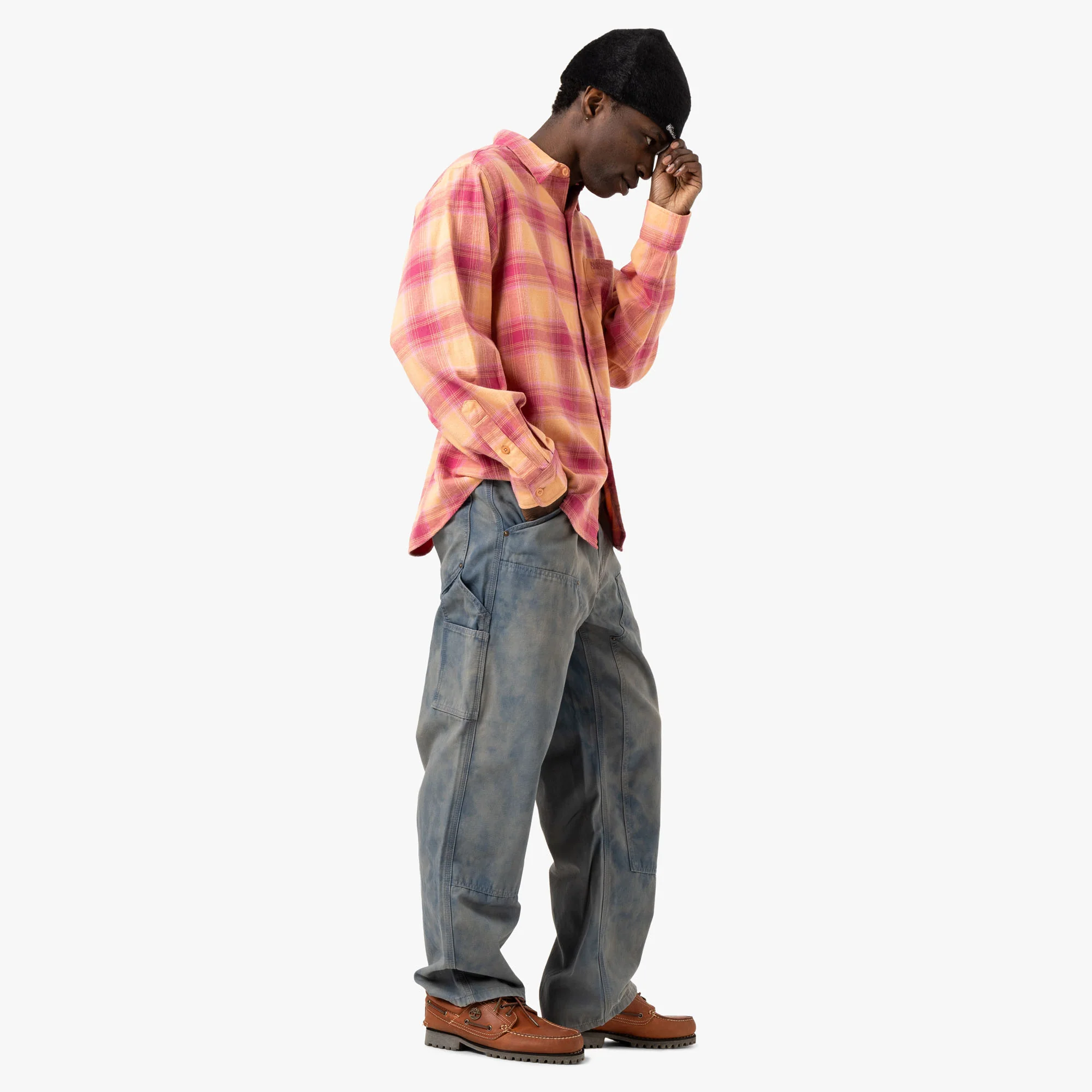 thisisneverthat Shadow Plaid Flannel Shirt / Pink - Image 6