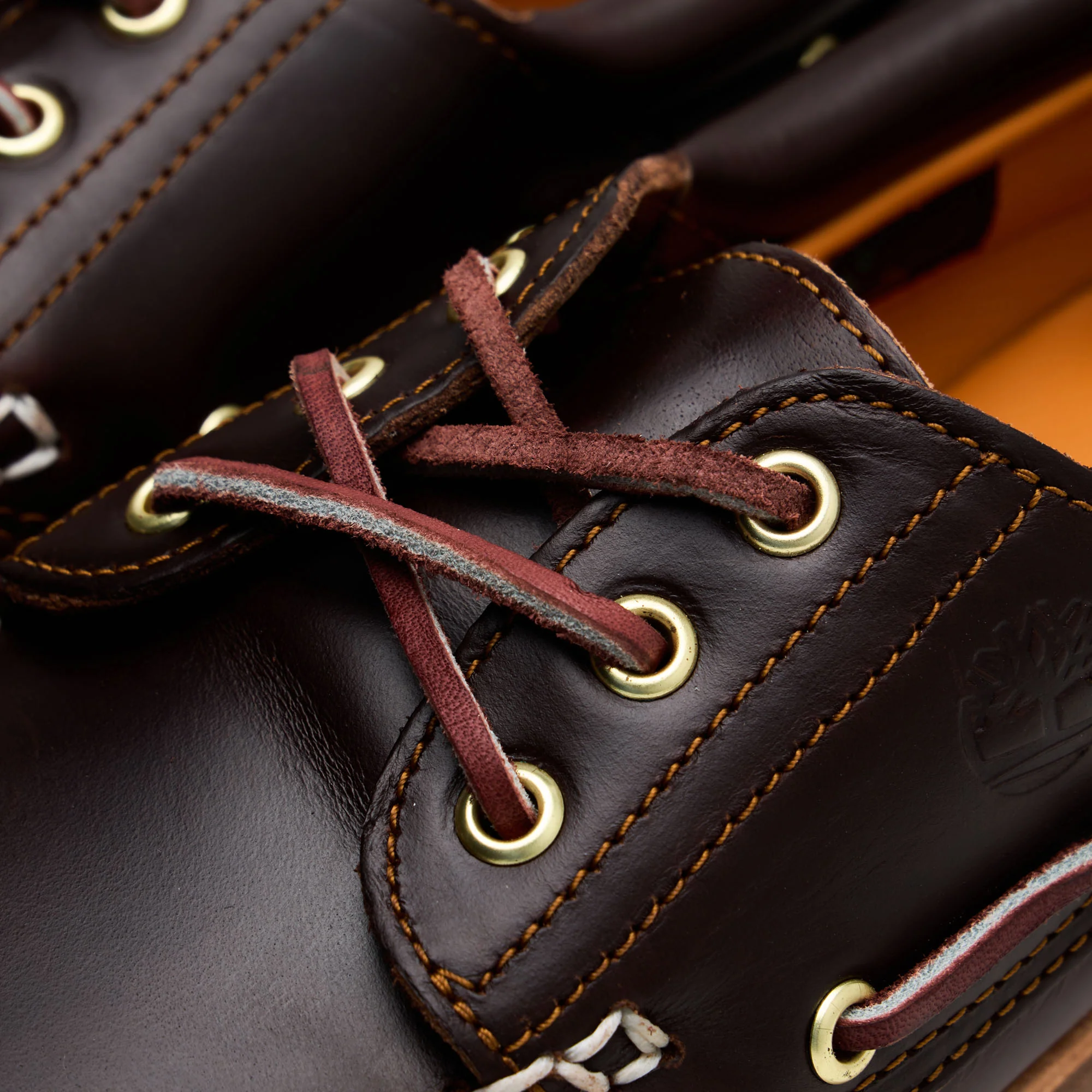 Timberland 3-Eye Boat Shoe Brown Leather - Image 7