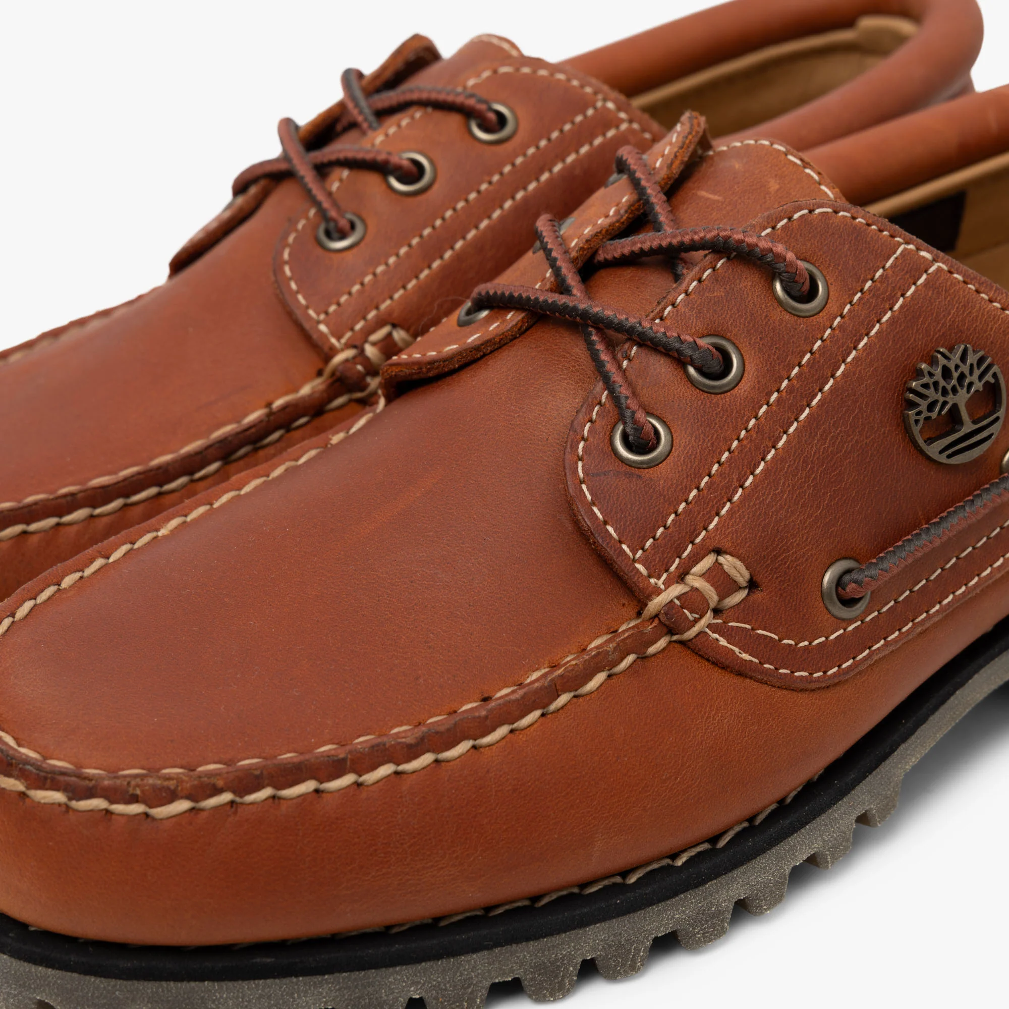 Timberland Authentic 3-Eye Boat Shoe / Orange Full Grain - Image 6