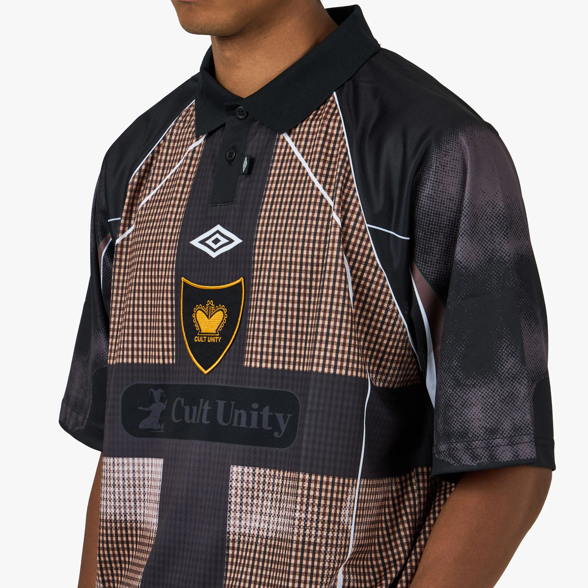 Umbro Cult Unity Check Polo Beige / Black - Image 4